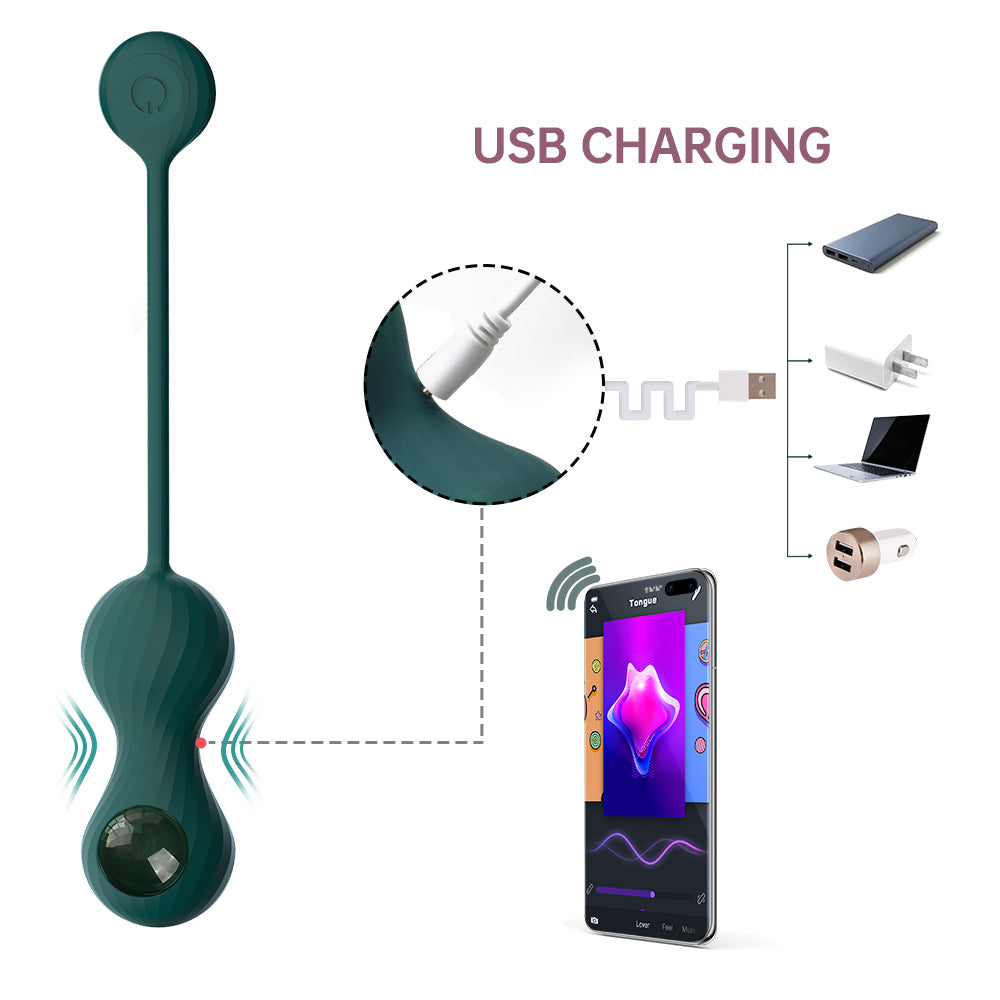 Magic Motion - Crystal Duo Smart Kegel Vibrator with Weight Green