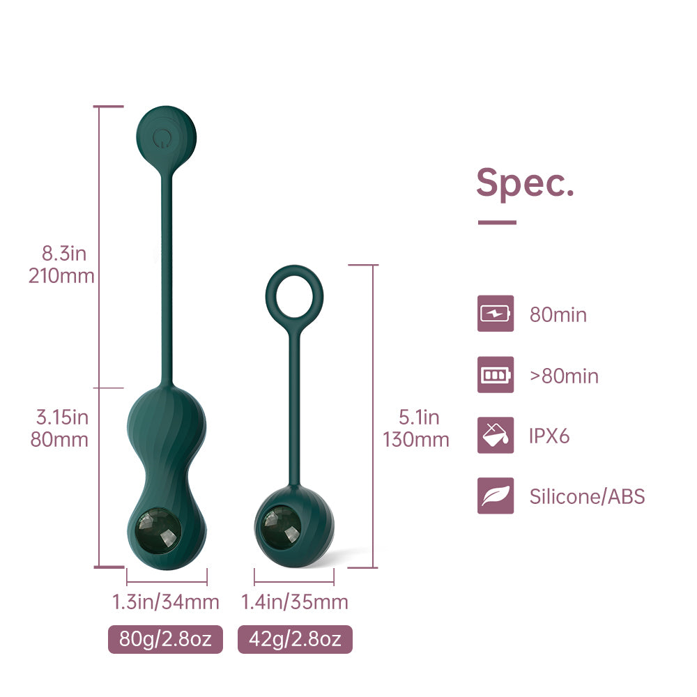 Magic Motion - Crystal Duo Smart Kegel Vibrator with Weight Green