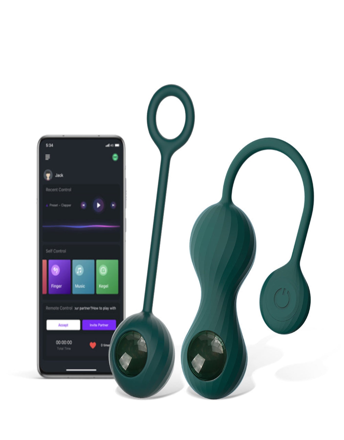 Magic Motion - Crystal Duo Smart Kegel Vibrator with Weight Green